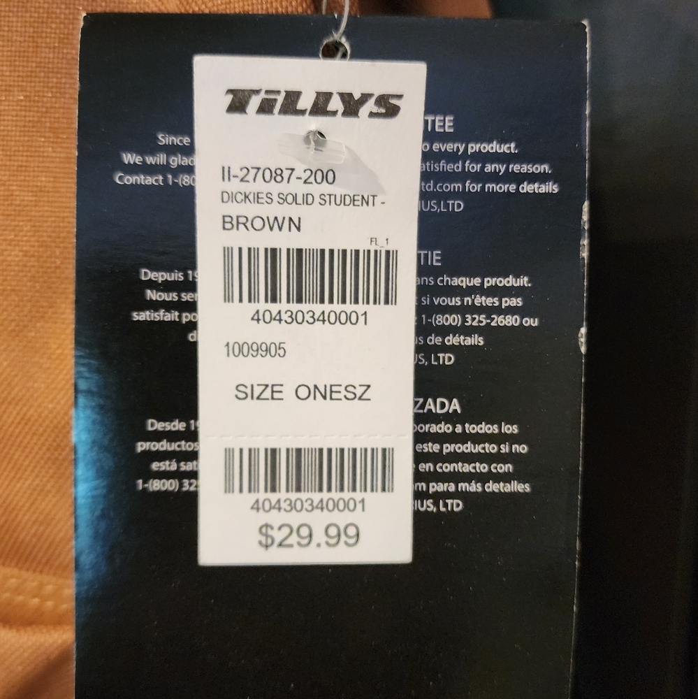 NWT Tillys Dickies Tan Backpack, Durable Canvas Design - Picture 5 of 6